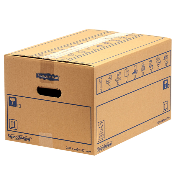 Scatola per traslochi BANKERS BOX SmoothMove in robusto cartone a doppio strato assemblaggio manuale e chiusura con nastro adesivo standard capacità 67 lit. dimensioni 36 x 35,5 x 55,5 cm cf 10 pz Scatola per traslochi BANKERS BOX SmoothMove in robusto cartone a doppio strato assemblaggio manuale e chiusura con nastro adesivo standard capacità 67 lit. dimensioni 36 x 35,5 x 55,5 cm cf 10 pz