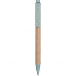 PENNA A SFERA IN CARTONE RICICLATO E PAGLIA DI GRANO+ABS Sky blue