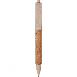 PENNA A SFERA IN SUGHERO E PAGLIA DI GRANO+ABS Bianco