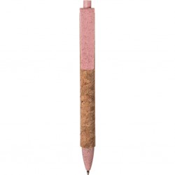 PENNA A SFERA IN SUGHERO E PAGLIA DI GRANO+ABS Rosa