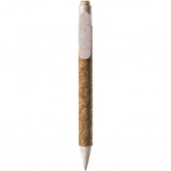 PENNA A SFERA IN SUGHERO E PAGLIA DI GRANO+ABS Bianco