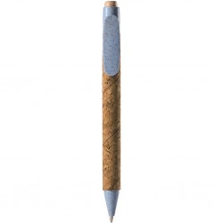PENNA A SFERA IN SUGHERO E PAGLIA DI GRANO+ABS Sky blue