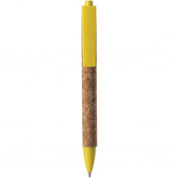 PENNA A SFERA IN SUGHERO E PLASTICA Giallo