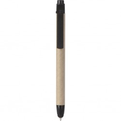PENNA A SFERA CON TOUCH SCREEN IN PLASTICA E CARTONE RICICLATO Nero