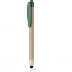 PENNA A SFERA CON TOUCH SCREEN IN PLASTICA E CARTONE RICICLATO Verde