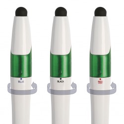 PENNA A SFERA A 3 COLORI CON TOUCH SCREEN IN PLASTICA Verde