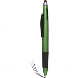PENNA A SFERA A 3 COLORI CON TOUCH SCREEN IN PLASTICA Verde