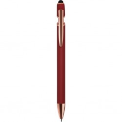 PENNA A SFERA CON TOUCH SCREEN IN ALLUMINIO E METALLO Bordeaux