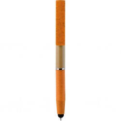 PENNA A SFERA CON TOUCH SCREEN IN BAMBÃ™, PAGLIA DI GRANO+ABS Arancione