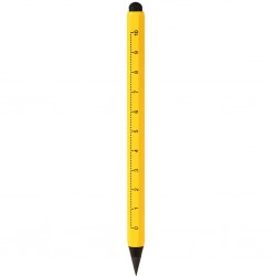 con fusto in alluminio riciclato con righello con scala in centimetri e scrittura perpetua perché munita di grafite in metallo