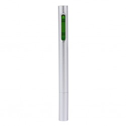 fusto in plastica ABS riciclata, righello con scala in centimetri, livella, chiusura con cappuccio, refill nero