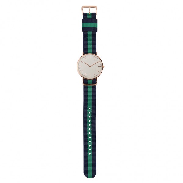 OROLOGIO ANALOGICO PERSONALIZZABILE IN METALLO E NYLON Blu Navy/Verde