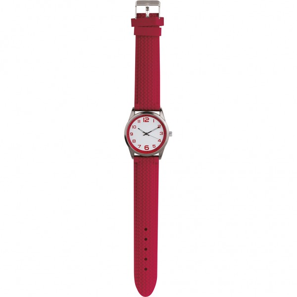 OROLOGIO ANALOGICO PERSONALIZZABILE IN METALLO E SILICONE Rosso