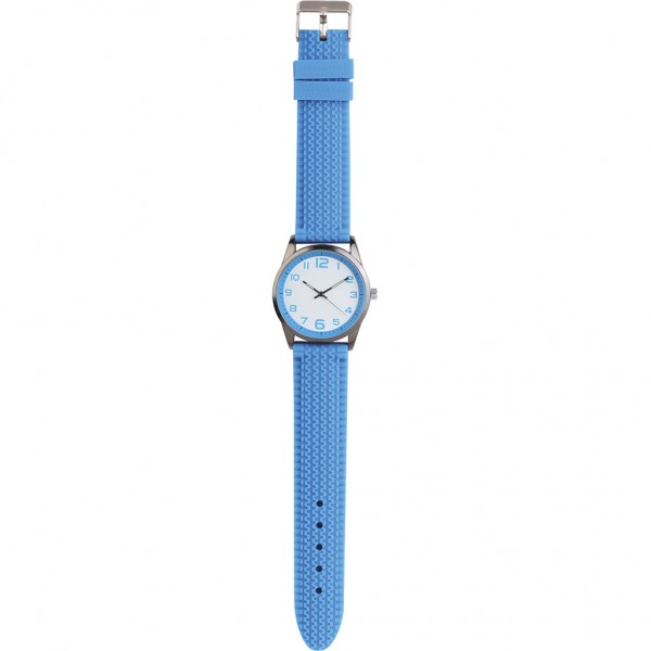 OROLOGIO ANALOGICO PERSONALIZZABILE IN METALLO E SILICONE Sky blue