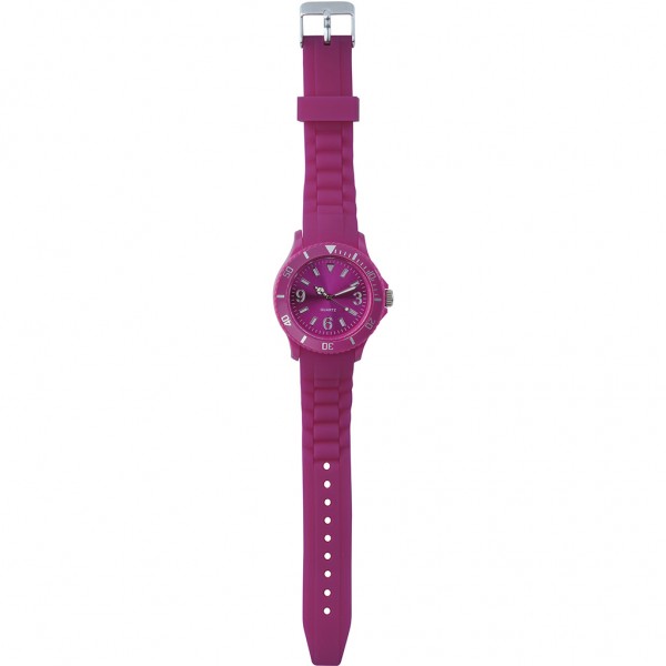 OROLOGIO ANALOGICO PERSONALIZZABILE IN PLASTICA E SILICONE Fucsia