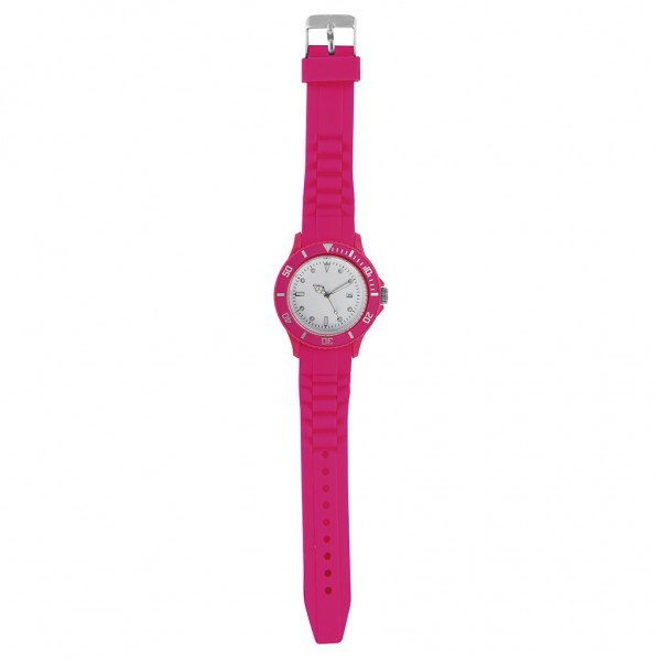 OROLOGIO ANALOGICO PERSONALIZZABILE IN PLASTICA E SILICONE Fucsia