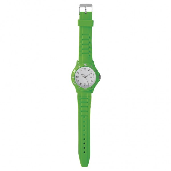 OROLOGIO ANALOGICO PERSONALIZZABILE IN PLASTICA E SILICONE Verde Acido