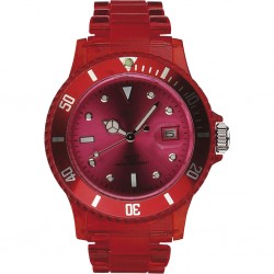 OROLOGIO ANALOGICO PERSONALIZZABILE IN POLICARBONATO Trasparente/Rosso