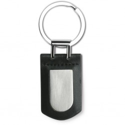 PORTACHIAVI IN METALLO E PELLE Nero