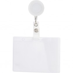 PORTA BADGE IN PLASTICA E METALLO Bianco