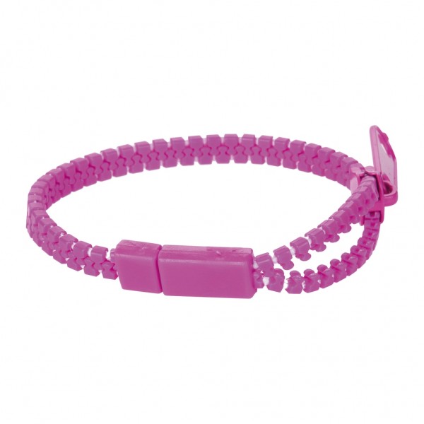 * BRACCIALE A CERNIERA LAMPO IN PLASTICA  IMBALLI: / MISURE: 18, Fucsia