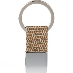 PORTACHIAVI IN METALLO E PU Beige