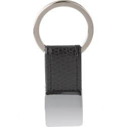 PORTACHIAVI IN METALLO E PU Nero