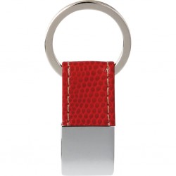 PORTACHIAVI IN METALLO E PU Rosso