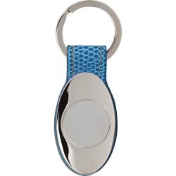 PORTACHIAVI IN METALLO E PU Blu