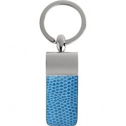 PORTACHIAVI IN METALLO E PU Blu