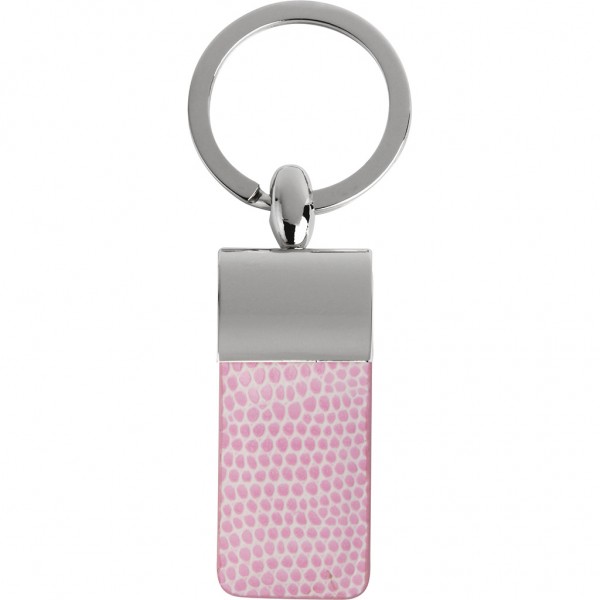 PORTACHIAVI IN METALLO E PU Rosa