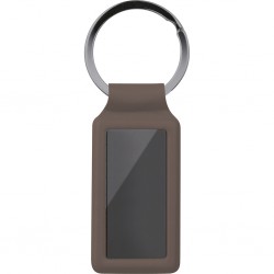 PORTACHIAVI IN PU E ACCIAIO Marrone
