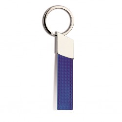 PORTACHIAVI IN METALLO E PU Blu
