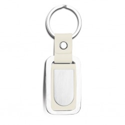 PORTACHIAVI IN METALLO E PU Bianco