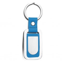 PORTACHIAVI IN METALLO E PU Blu