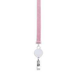 * PORTA BADGE IN POLIESTERE, PLASTICA E METALLO Rosa