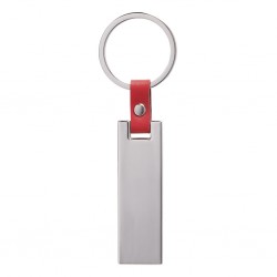 PORTACHIAVI IN METALLO E PU Rosso