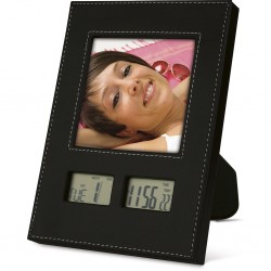 * OROLOGIO LCD CON PORTAFOTO IN PLASTICA E PU