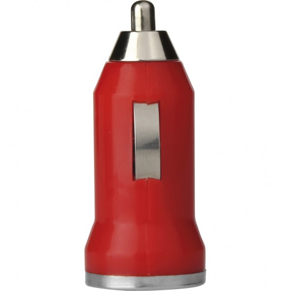 CARICATORE DA AUTO IN PLASTICA E METALLO DC Rosso