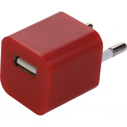 ALIMENTATORE USB IN PLASTICA E METALLO  Rosso