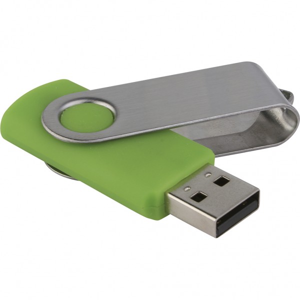 MEMORIA USB DA 8GB IN PLASTICA E ACCIAIO USB 2.0, Verde Acido