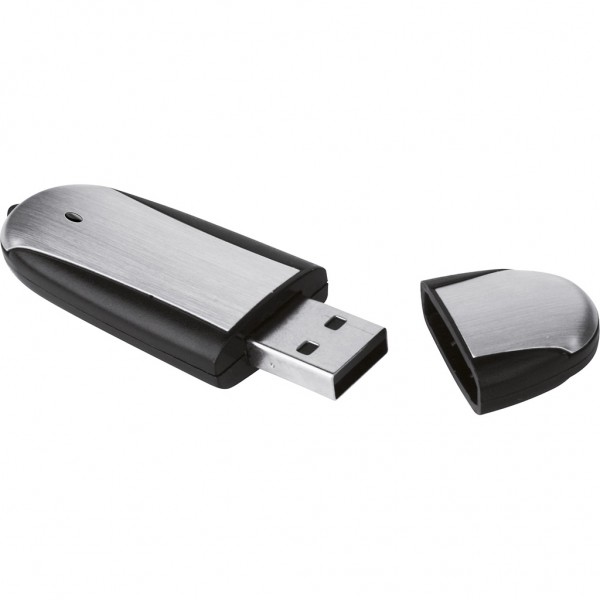 MEMORIA USB DA 8GB IN PLASTICA E ALLUMINIO USB 2.0, Nero