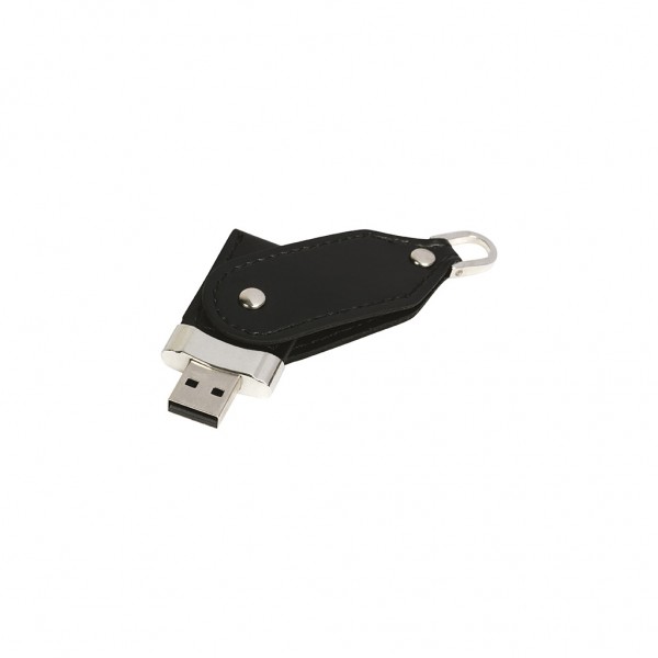 MEMORIA USB DA 2GB IN PELLE E METALLO USB 2.0, Nero