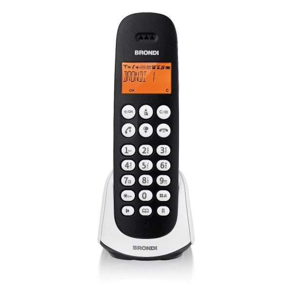 TELEFONO CORDLESS BRONDI ADARA  N/B RUBRICA/LISTA CHIAMATE/BLOCCO TASTI