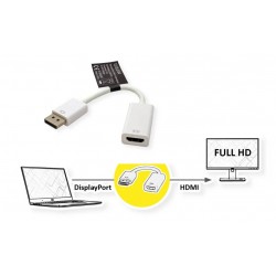 ADATTATORE DP-HDMI 2K M/F 1920x1080/1200 @60Hz CON CAVO 015MT