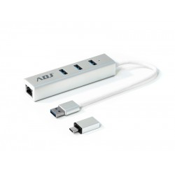 HUB USB 3.0 3P ADATTATORE TYPE-C SL 3*USB 3.0 + RJ45 ADJ