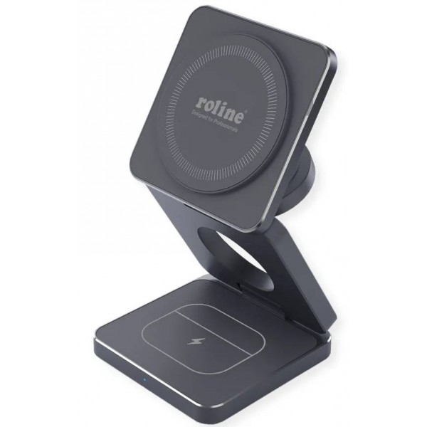ALIMENTATORE WIRELESS 15W 3IN1 BK CON CAVO 1MT (ANDROID)