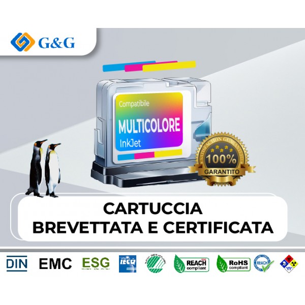 INK G&G HP 303XL CMY 18ML RIGENERATO INK LEVEL MULTIPACK