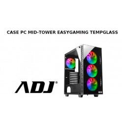 CASE MID-TOWER EASY GAME TEMPGLASS ATX/MICROATX 1*USB2 1*USB3 ADJ BK