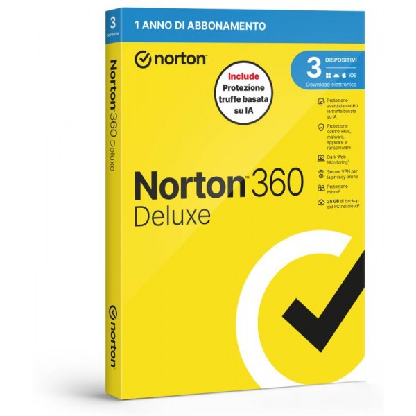 ANTIVIRUS DELUXE 2026 3DEV 25GB 12M NORTON DELUXE  ANTITRUFFA 3D1Y25G